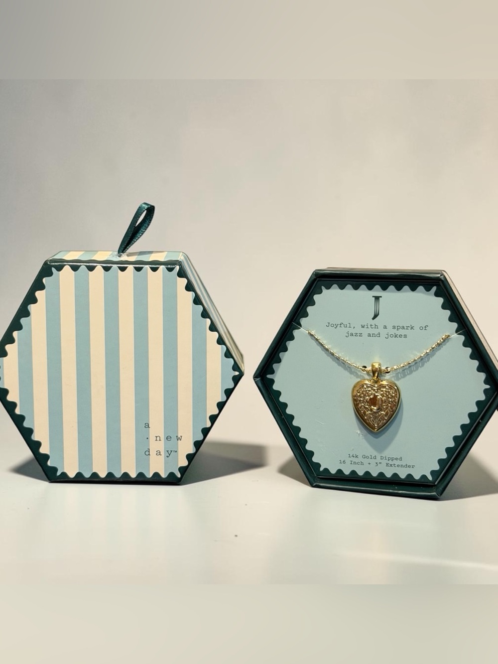 A New Day Initial “J” 14K Gold Dipped Heart Pendant Necklace